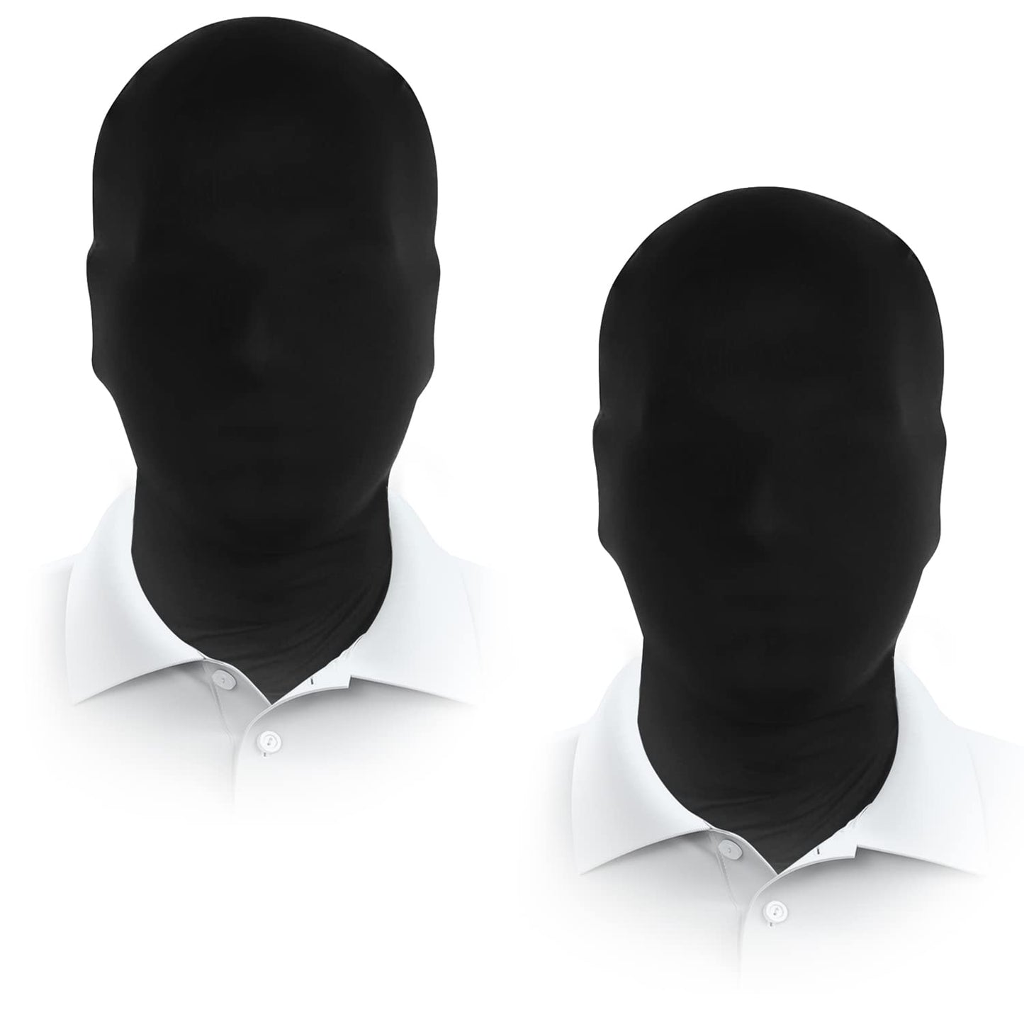 JEGERMIG 2 Pieces Black Full Face Mask Halloween Spandex Adult Hood Faceless Morph Head Cloth