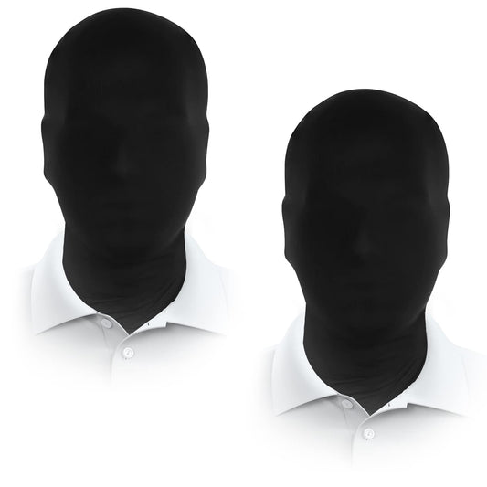 JEGERMIG 2 Pieces Black Full Face Mask Halloween Spandex Adult Hood Faceless Morph Head Cloth