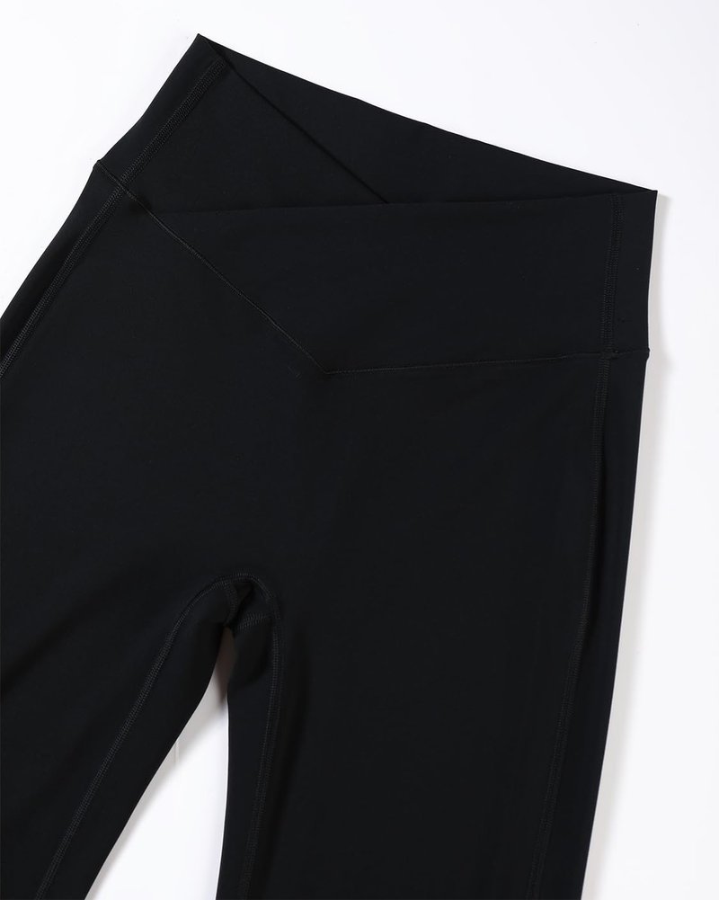 AUROLA Fire Flare Leggings for Women, Crossover High Waisted Yoga Pants Tummy Control Wide Leg Bootcut Leggings-30 Inseam(Black,M)