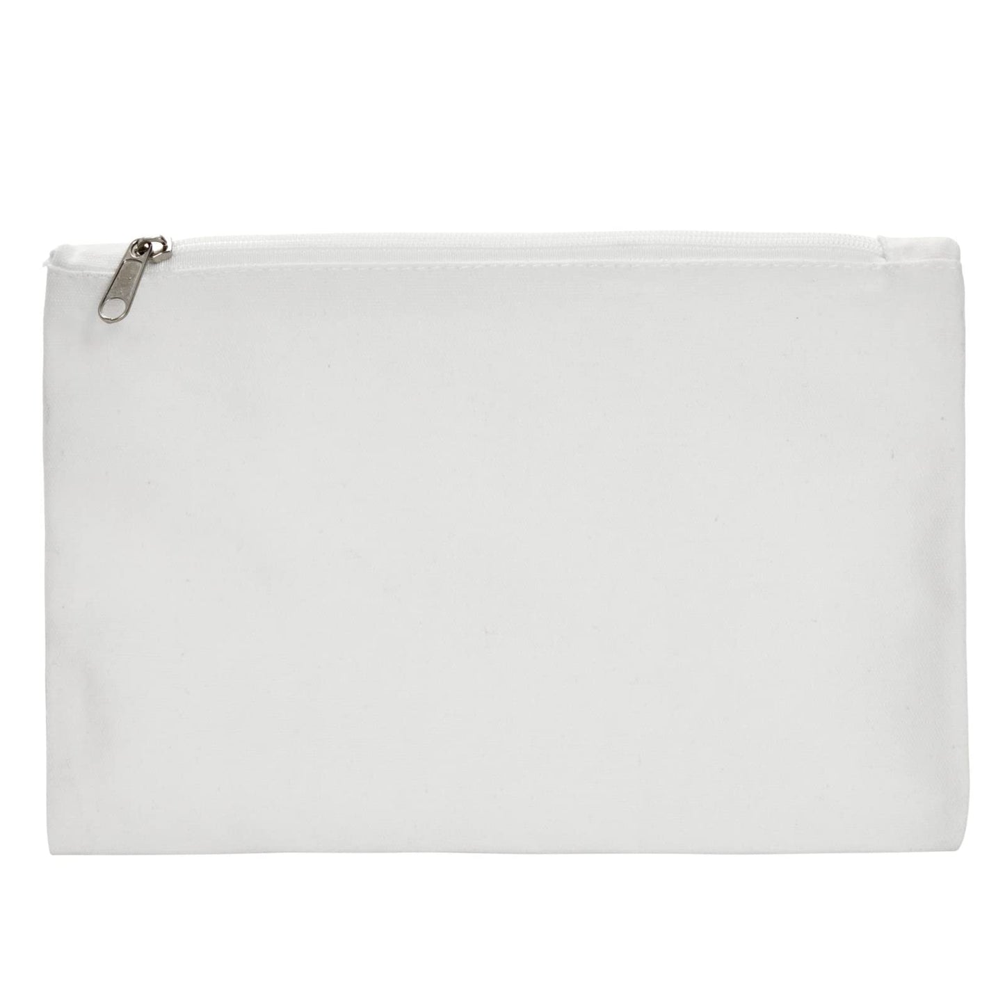 Blank Canvas Zipper Pouch, DIY Craft Bag for Cosmetics, Coins, Miniature Toiletries 12 Pack, 15 x 20 cm Off-White