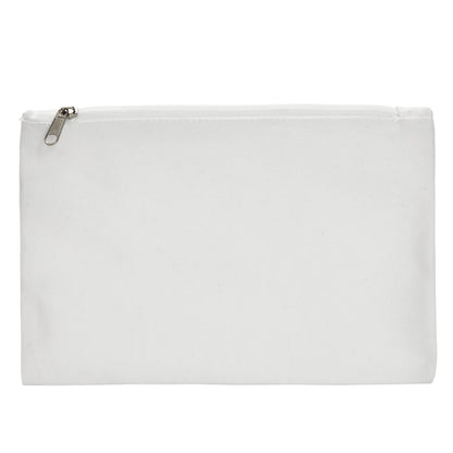 Blank Canvas Zipper Pouch, DIY Craft Bag for Cosmetics, Coins, Miniature Toiletries 12 Pack, 15 x 20 cm Off-White