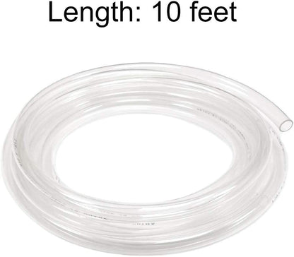 Eastrans 10ft x 1/4" ID Clear Vinyl Tubing, Flexible Hybrid PVC Tubing Hose, Lightweight Plastic Tube UV Chemical Resistant Vinyl Hose, BPA Free and Non Toxic