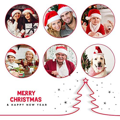BOSONER 2 Packs Christmas Hat Santa Hats,Xmas Hat Holiday for Adults,Extra Thicken Fur for Christmas Eve Gifts New Year Festive Party