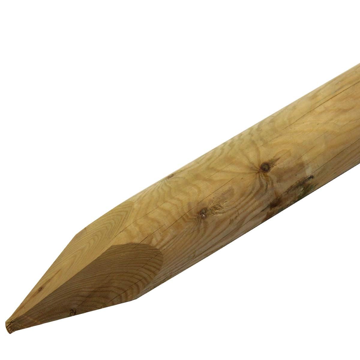 Premium Round Wooden Stakes 1.2m x 50mm – Pack of 10 Pressure-Treated Softwood Stakes for Durable Garden Fencing, Tree Support & Landscaping Projects