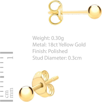 Carissima Gold Women's Polished Ball Stud Earrings 9ct (375) Gold