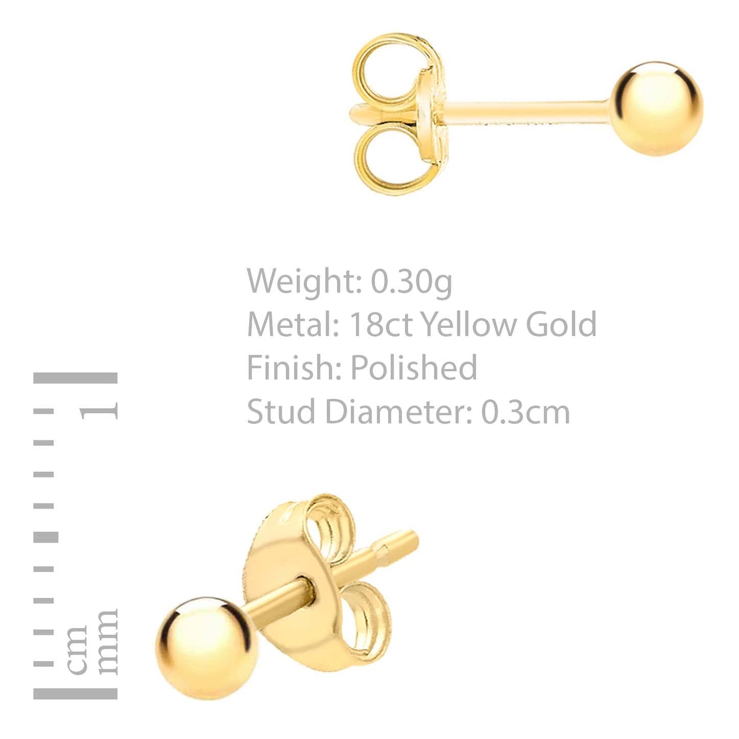 Carissima Gold Women's Polished Ball Stud Earrings 9ct (375) Gold