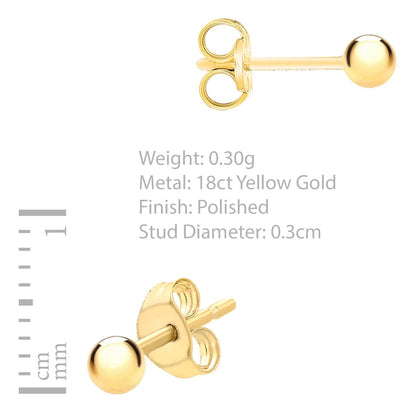 Carissima Gold Women's Polished Ball Stud Earrings 9ct (375) Gold
