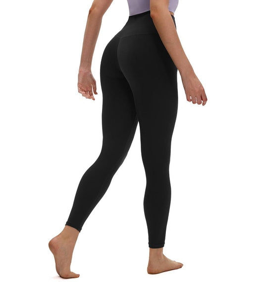 Saniripple High Waisted Soft Leggings 25" Stretchy Workout Yoga Pants for Women Black Medium