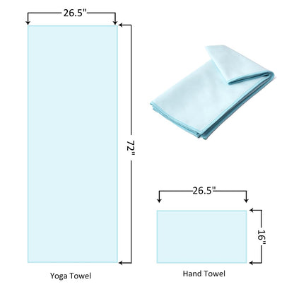 Eunzel 2 Pack Hot Yoga Microfiber Hand Towel Super Absorbent Sweat Towel for Hot Yoga, Pilates and Workout 16" x 26.5", Blue/Purple