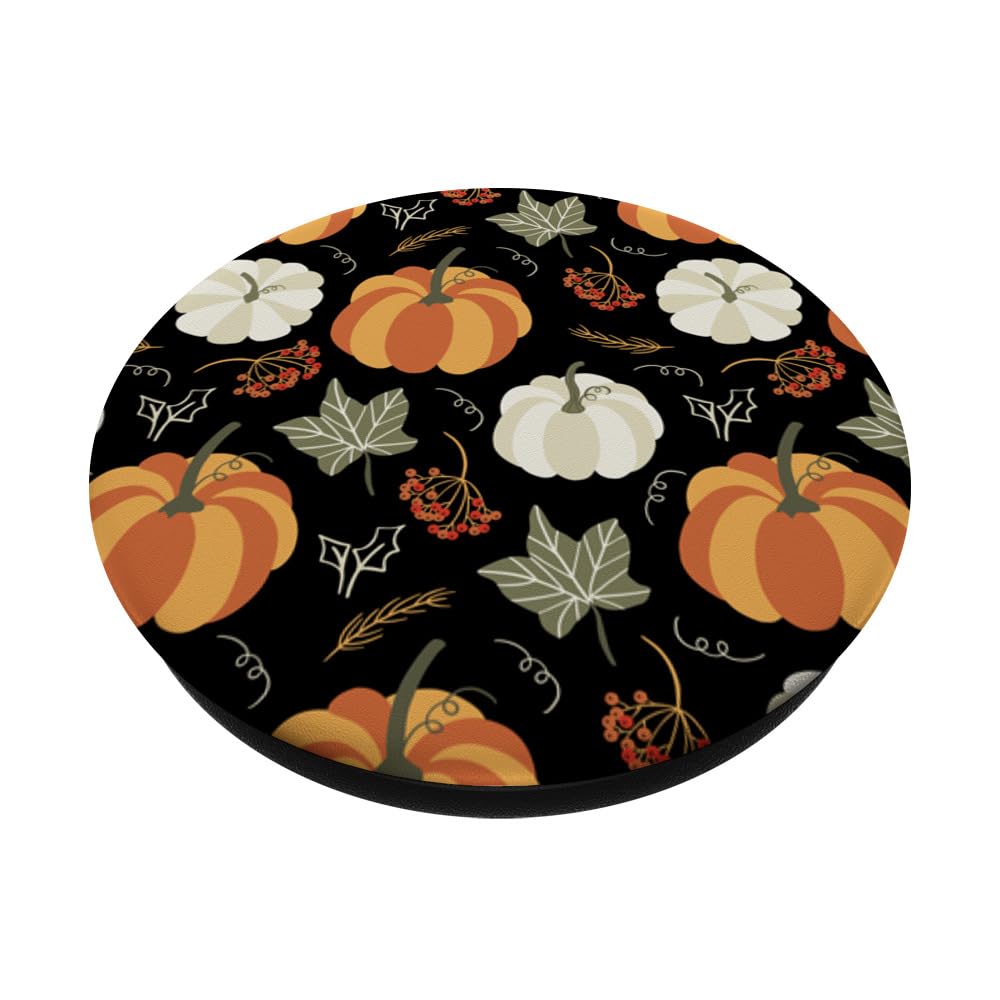 Autumn falling leaves and pumpkin spice harvest happy fall PopSockets PopGrip: Swappable Grip for Phones & Tablets PopSockets Adhesive PopGrip
