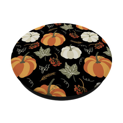 Autumn falling leaves and pumpkin spice harvest happy fall PopSockets PopGrip: Swappable Grip for Phones & Tablets PopSockets Adhesive PopGrip