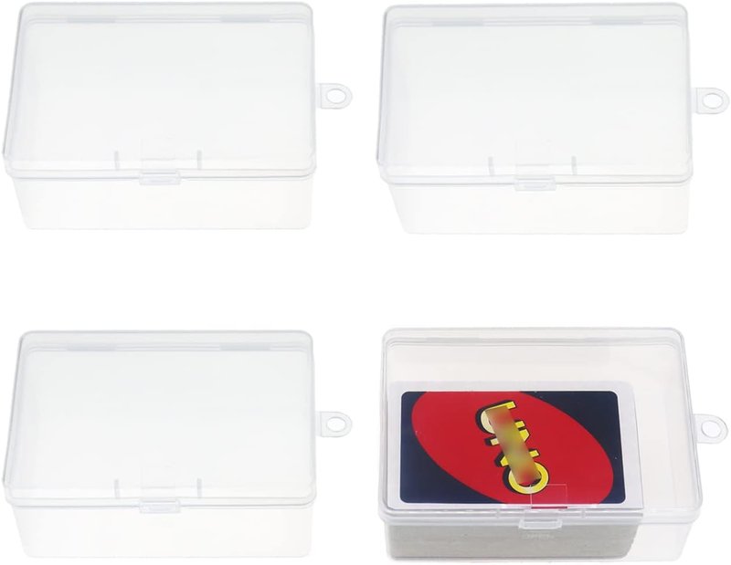 UNO Card Storage Box - High Capacity Plastic Case for 112 Cards | 4-Pack