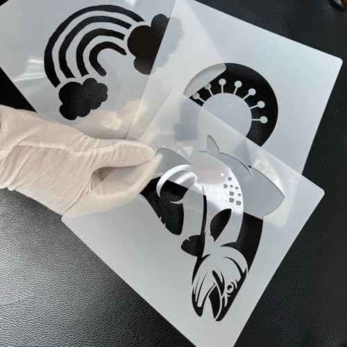 MAGJUCHE Trail of Dog Prints Stencil 6 Inches, Reusable Cat Prints Stencil for Painting DIY Crafts Decor