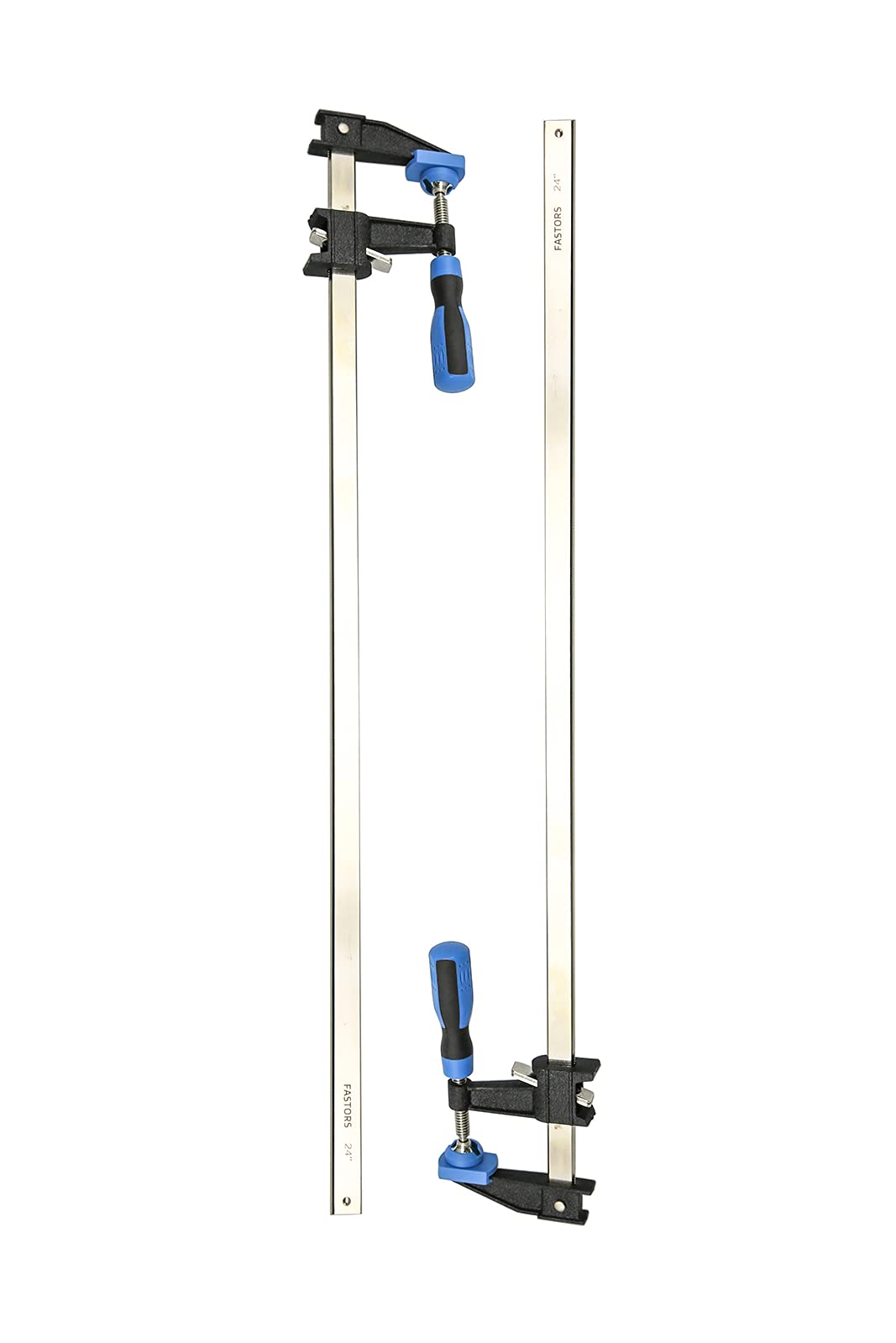 FASTORS Bar Clamps for Woodworking 24 Inch,2-Pack Wood Clamps Adjustable and Release Quickly,Throat Depth 2.5 Inch, Serrated Steel Rail,Bar Clamps Force 600 Lbs