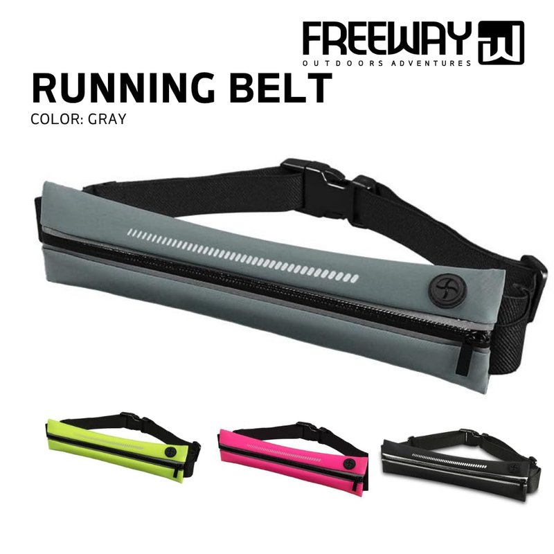 Lightweight Running Belt - Ergonomic Single or Double for Man and Woman - Perfect for running, training, sports (Single, Gray) designed for carrying Phone, Keys & Essentials - For All Cell Phones