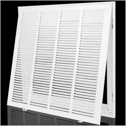 Return Air Filter Grille 20x20,Air Return Vent Cover Grill for 20"W x 20"H Duct Opening,Steel HVAC Vent Covers for Wall and Ceiling,Holds 1" Thick AC Filter