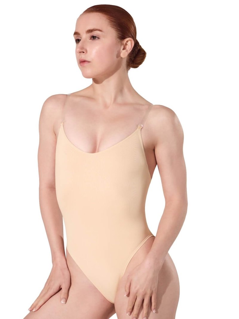 Capezio womens Camisole Leotard With Adjustable Straps Shirt, Nude, X-Small US