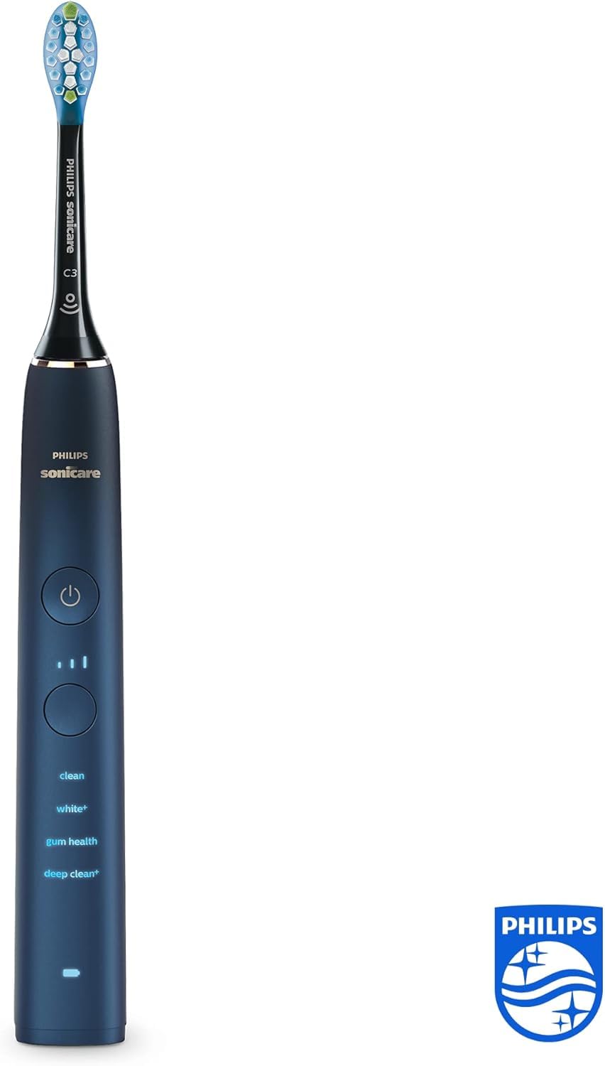Philips Sonicare DiamondClean 9000 Series Power Electric Toothbrush Special Edition - Sonic Brush, Dark Blue, 1 X C3 Premium Plaque Control Brush Head (Model HX9911/88)
