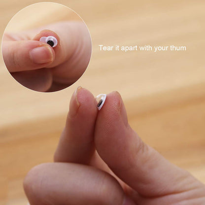 DECORA 1000pcs Round Plastic Black Googly Wiggle Eyes Self-Adhesive Wide Variety Assorted Sizes