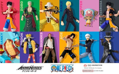 BANDAI Anime Heroes One Piece Figures Monkey D. Luffy Action Figure | 17cm Articulated Luffy Anime Figure With Swappable Hands One Piece Action Figures Pirate Toys Range