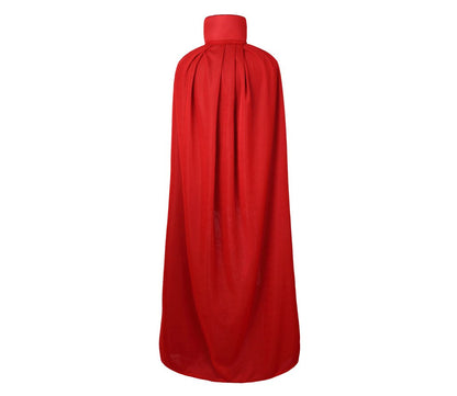 55" Stand Collar Reversible Cloak Masquerade Cape Costume, Black and Red(55"/140cm, Black and Red)
