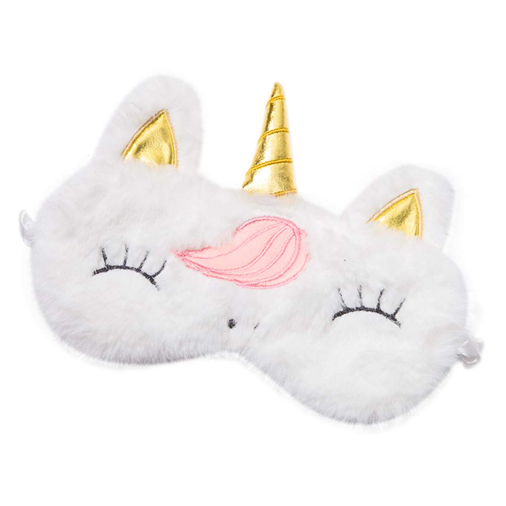 Cute Animal Sleeping Mask Soft Plush Blindfold Cute Rabbit Panda Koala Eye Cover Eyeshade for Kids Teens Girls Women (Flamingo)