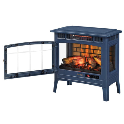 duraflame Freestanding Electric Fireplace Stove Heater with 3D Flame Effect for 1,000 Sq. Ft. Room, Navy