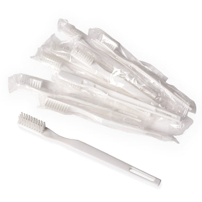 FRESHMINT Individually Wrapped Bulk 30 Tuft Adult Toothbrush (144 Pack) with Soft Nylon Bristles, Perfect for Travel, Hotel, Donation