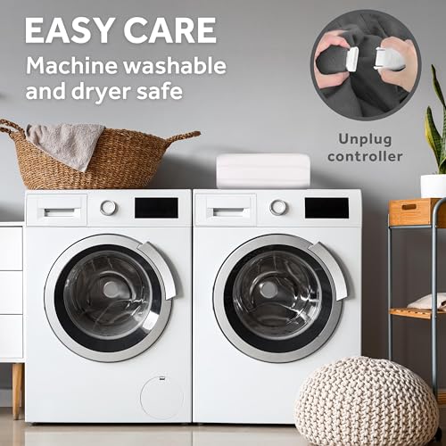 Sunbeam Electric Heated Mattress Pad Queen 80" x 60" 12 Heat Settings 12-Hour Auto Shut-Off Fast Heating Soft Cozy Fabric Deep Pocket Skirt Machine Washable