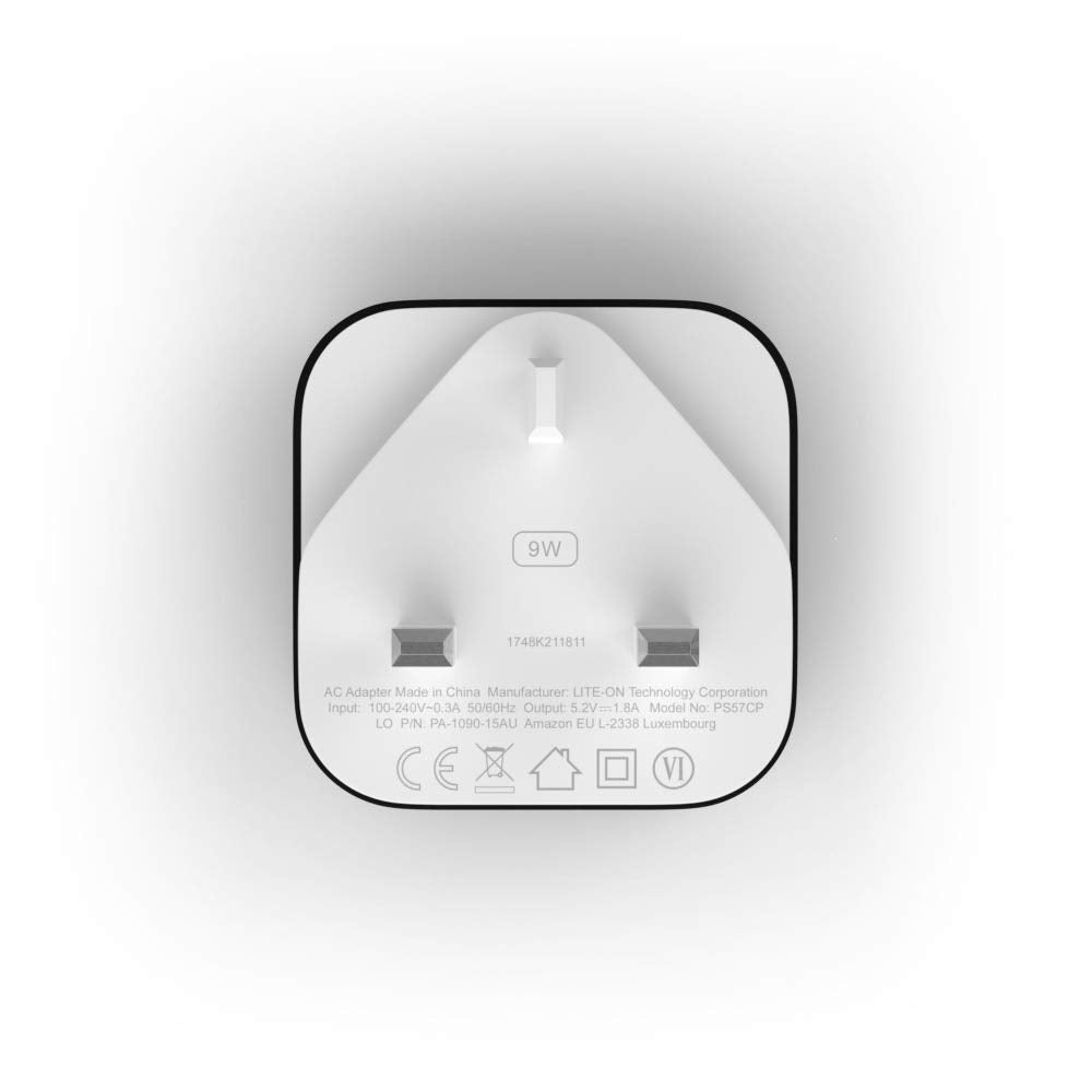 Amazon 9W PowerFast Original OEM USB Charger and Power Adaptor for Kindle E-readers, Fire Tablets and Echo Dot