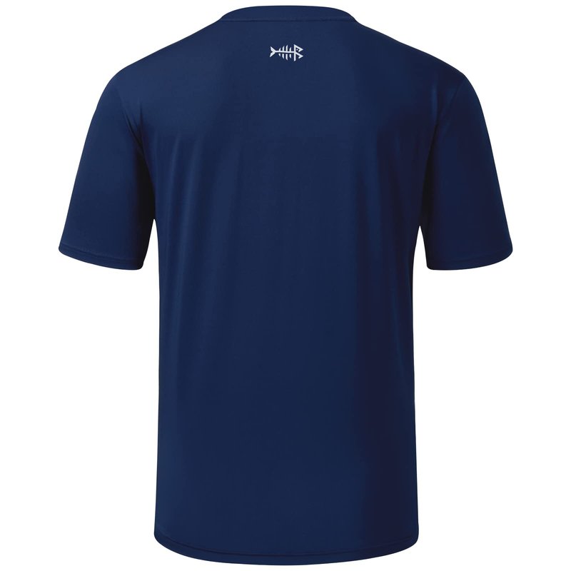 BASSDASH Men’s UPF 50+ Short Sleeve Fishing Shirts Performance Cooling UV Sun Protection Hiking T-Shirts Dark Blue