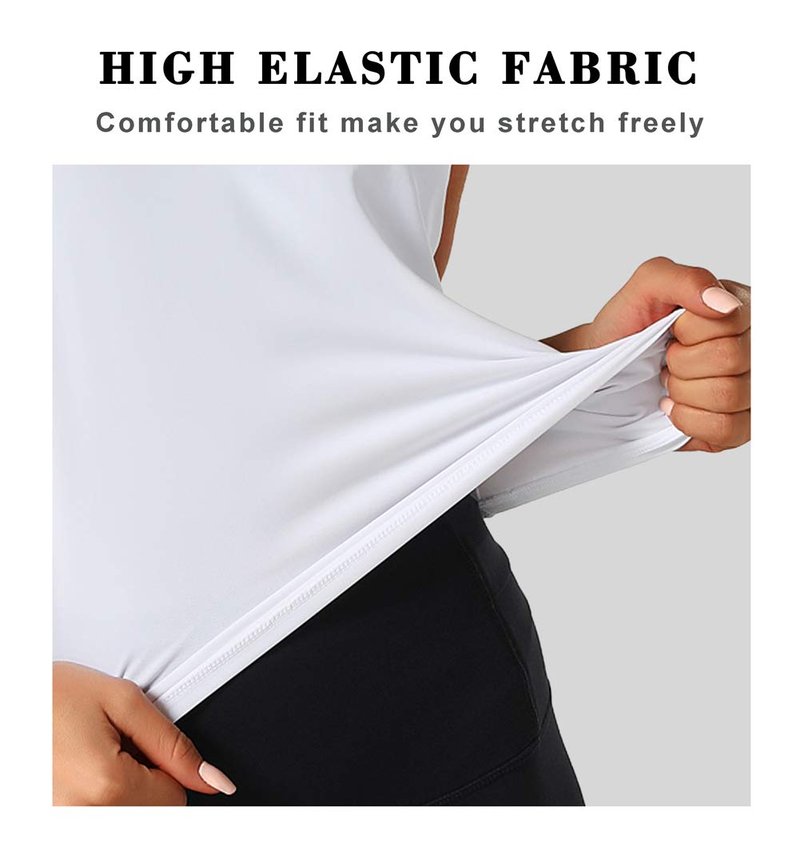 Dragon Fit Womens Ice Silk Workout Tank Tops Sleeveless Cropped Yoga Shirt for Running Gym Summer White