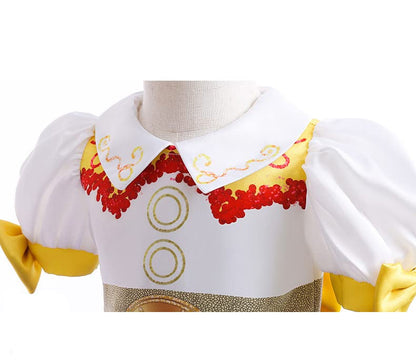 Lgandpg Jessie Costume for Girls Cowgirl Sequins Dress Up Halloween Outfit White