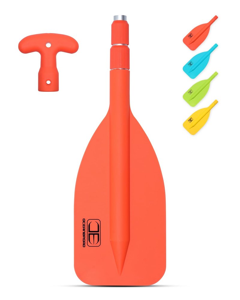 OCEANBROAD Telescoping Emergency Paddle 26''-54'' Collapsible Paddles Aluminium Shaft for Kayaking Boating Canoeing River Tubing, Orange, 1 Paddle
