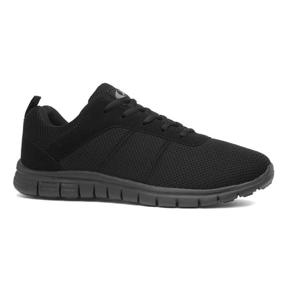 Mens Black Lace Up Trainer - Size 9 UK - Black