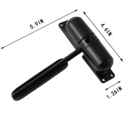 GOOKYO Door Closer Automatic Safety Spring Door Closer – Easy to Install to Convert Hinged Doors to Self-Closing– Black