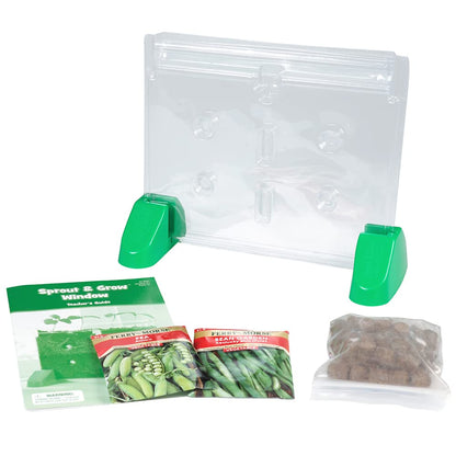 Educational Insights Sprout & Grow Window - See-Through Sprouts Growing Kit, Kids Gardening Set, Starter Science Kits for Kids, Root Viewer, Interactive Homeschool or Classroom Planter, Ages 5+