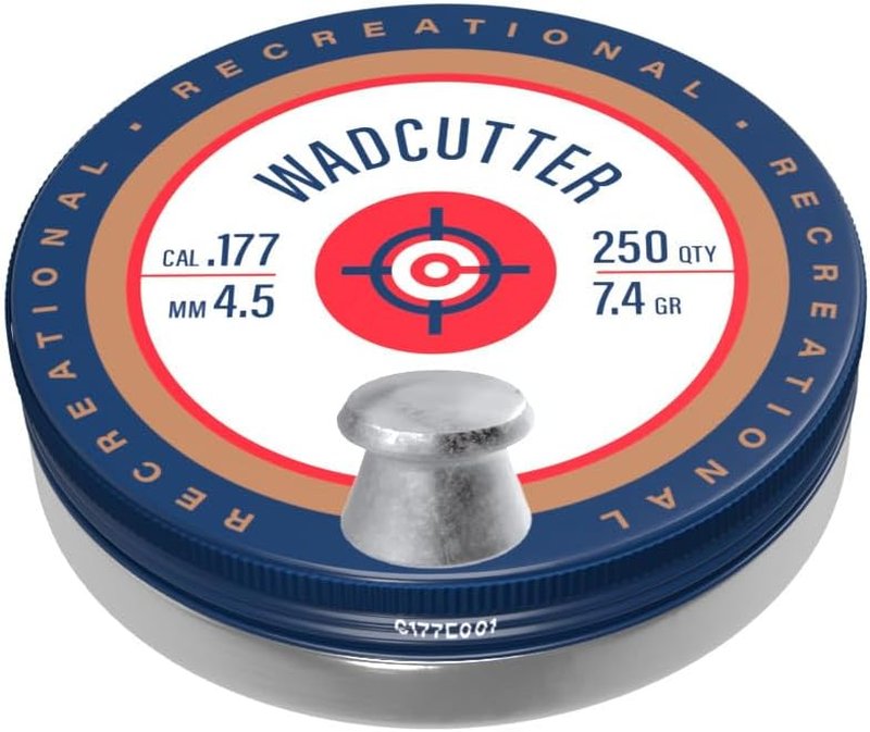 Crosman .177-Caliber 7.4-Grain Flat-Nose Wadcutter Pellets - 250 Count