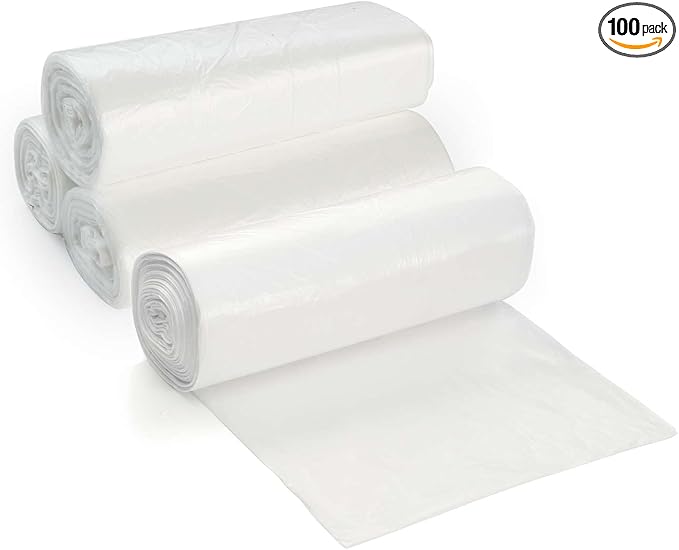 ProCure 7-10 Gallon Clear Garbage Can Liners, Lightweight, 8 Microns