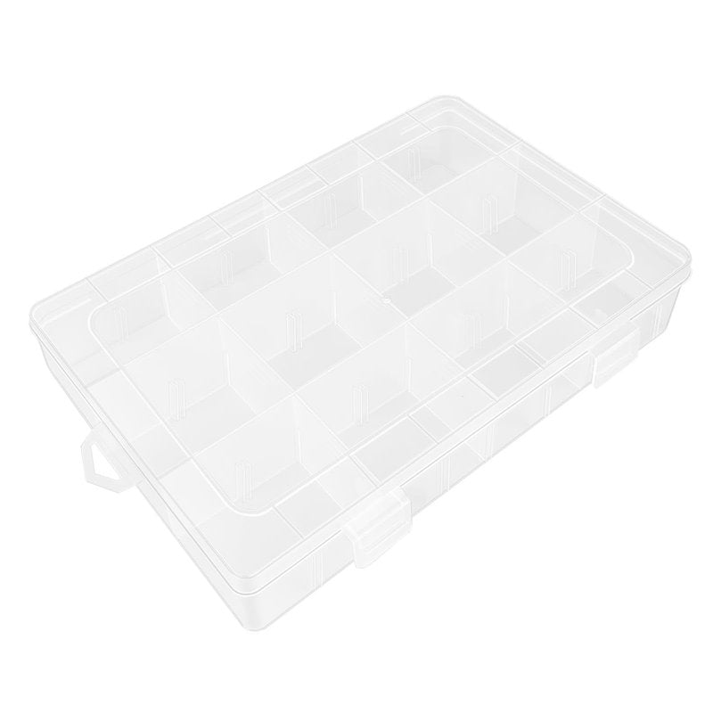 ZUFECY Small Fishing Tackle Box, 12 Clear Plastic Parts Organizer with Adjustable Dividers, Transparent Organizer Tray Organizers and Storage Box for Tackle Bead