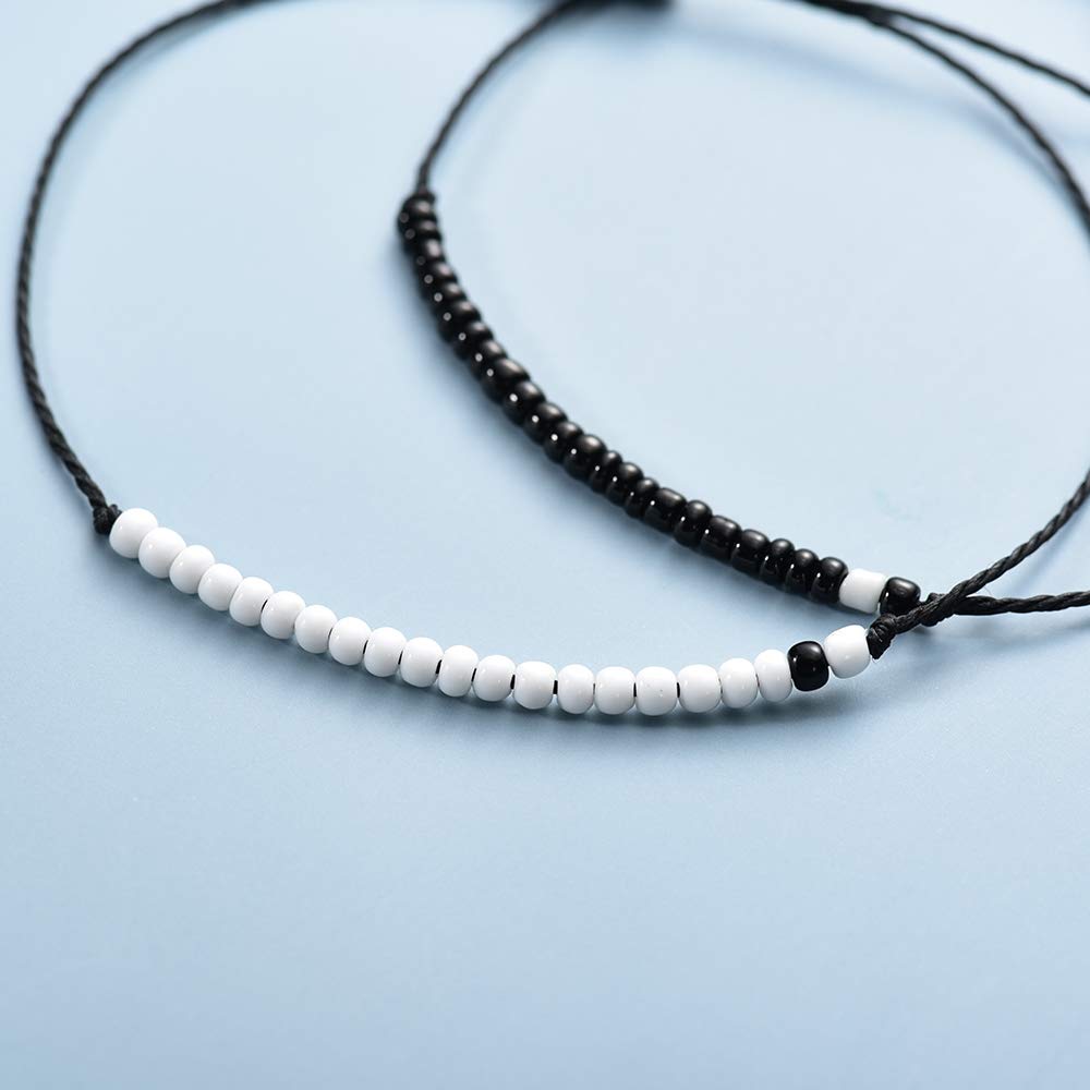 MANVEN Matching Bracelets for Couples Best Friends Pinky Promise Bracelets Birthday Gifts for Family Sister Women Men