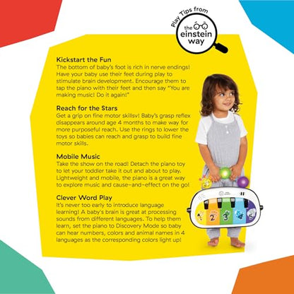 Baby Einstein 4-in-1 Kickin' Tunes Music and Language Play Gym and Piano Tummy Time Activity Mat