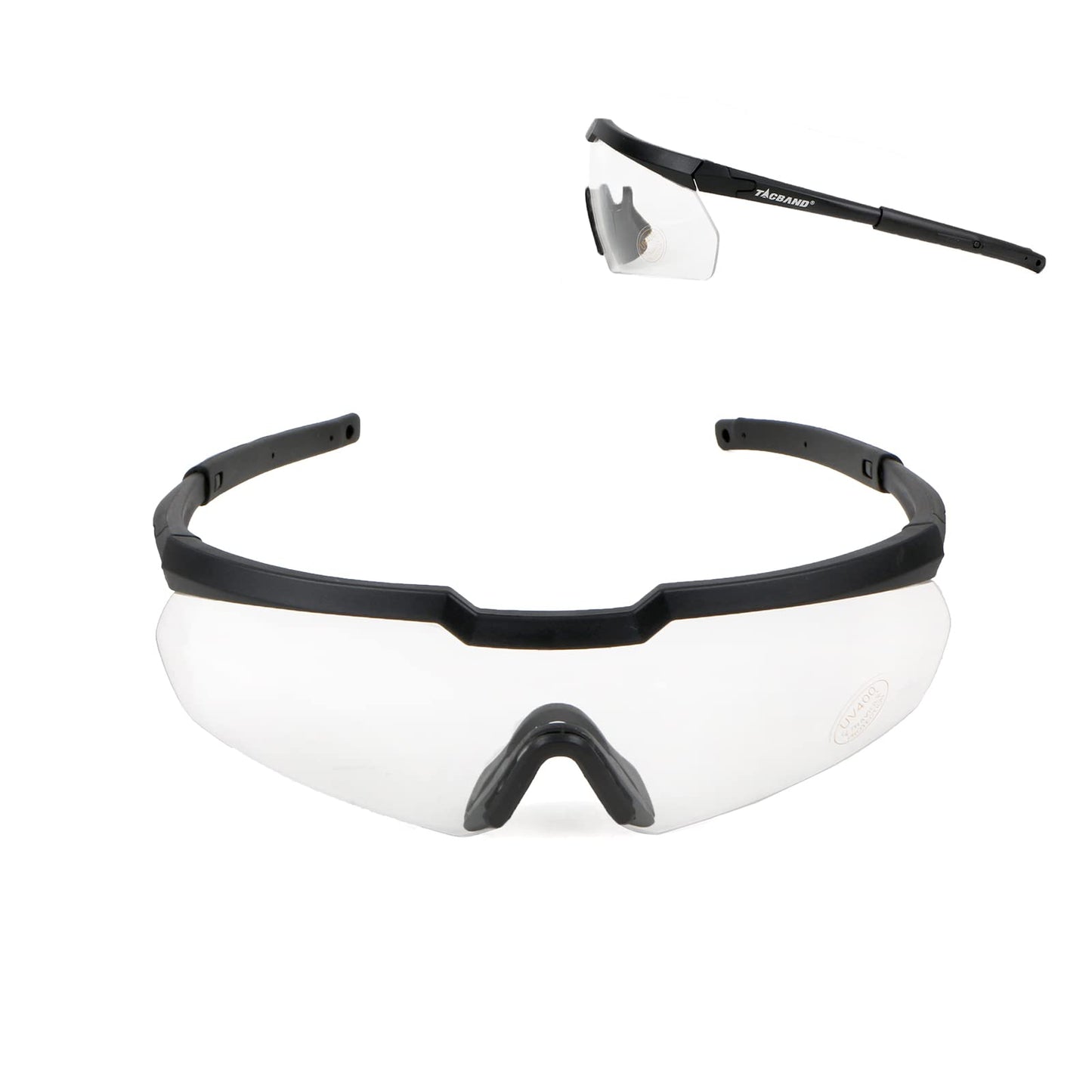 TACBAND Clear Shooting Safety Glasses for Men and Women, Anti-Fog UV Eye Protection Hunting and Shooting Gun Range Eyewear, Clear Safety Glasses with Flexible Frame