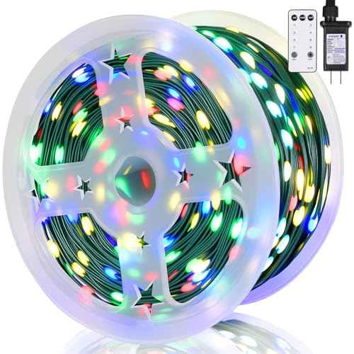 Christmas Lights,1300 LED 426FT Upgrade Long Outdoor String Lights Waterproof Christmas Roll Light Fairy Tree Xmas Long Light Decorations with Remote Plug in for Indoor Party Yard Garden-Multicolored
