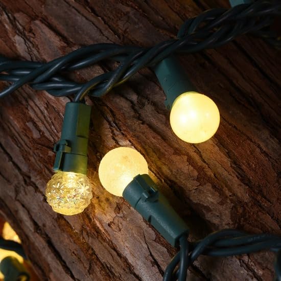 Globe String Lights, 300 LED Mix-Ball Fairy Lights Plug in UL Listed 100FT Christmas Tree Lights Christmas Outdoor Indoor Fairy Lights for Bedroom Tree Patio Party Garden Wedding, Warm White