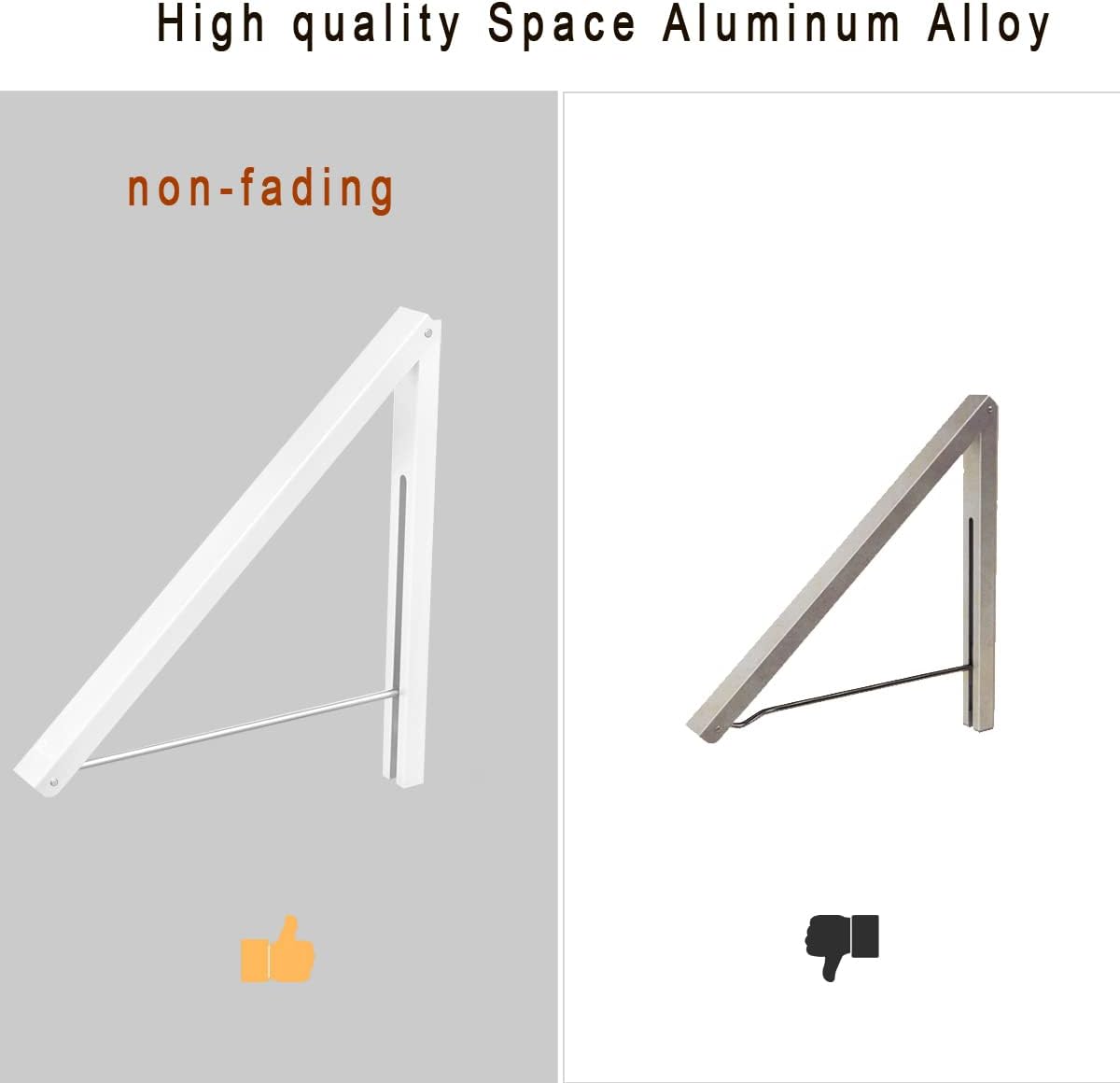 Anjuer Drying Rack Wall Mounted Clothes Hanger Folding Wall Coat Racks Aluminum Home Storage Organiser Space Savers