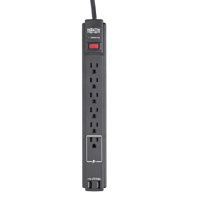 Eaton Tripp Lite series 6 Outlet Surge Protector Power Strip, 6ft Extension Cord, 900 Joules, 15A Circuit Breaker, UL Certified, Black (TLP606B)