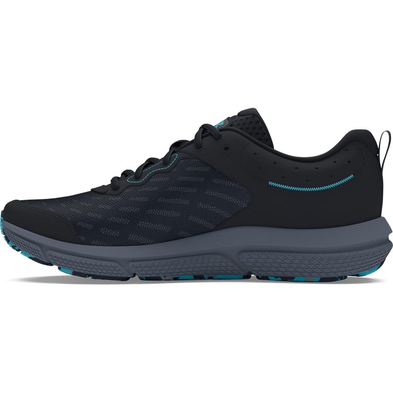 Under Armour Men's Charged Assert 10 Shoes, (003) Black/Black/Blue Surf, 10.5 X-Wide