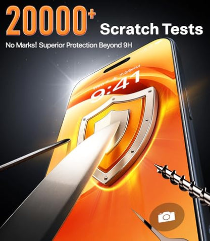 TORRAS Precision-Fit for iPhone 17 Pro Max Screen Protector 3.66m Military Shatterproof, 9H Anti-Scratch, Full Screen Tempered Glass, No Bubbles No Dust Screen Protector for iphone 17 pro max 2 Pack