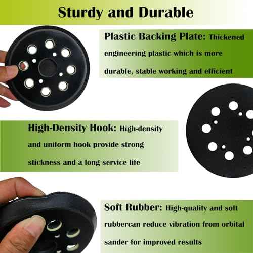 2 Pack 5" Hook and Loop Replacement Sander Pad for Ryobi RS290, RS241, RS240, RS280/RS280VS, RS281VS, P411 Random Orbit Sander